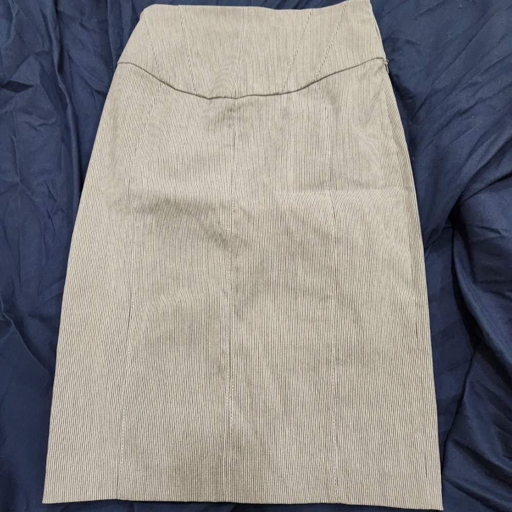 Elegant Gray Pinstripe Skirt